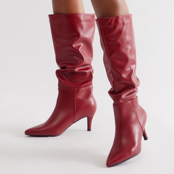Fashion Nova Shoes - Fashion Nova Elegant Red Knee-High Women's Boots